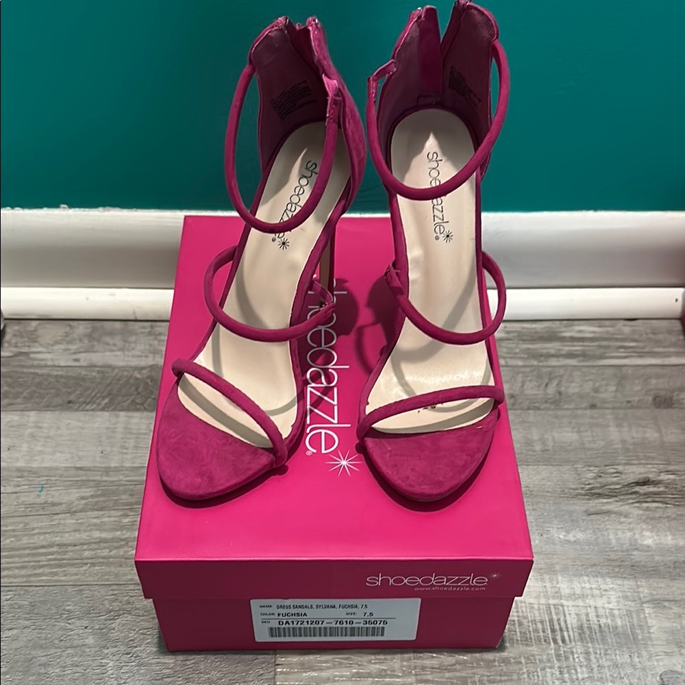 Shoe Dazzle Pink Strappy Heels